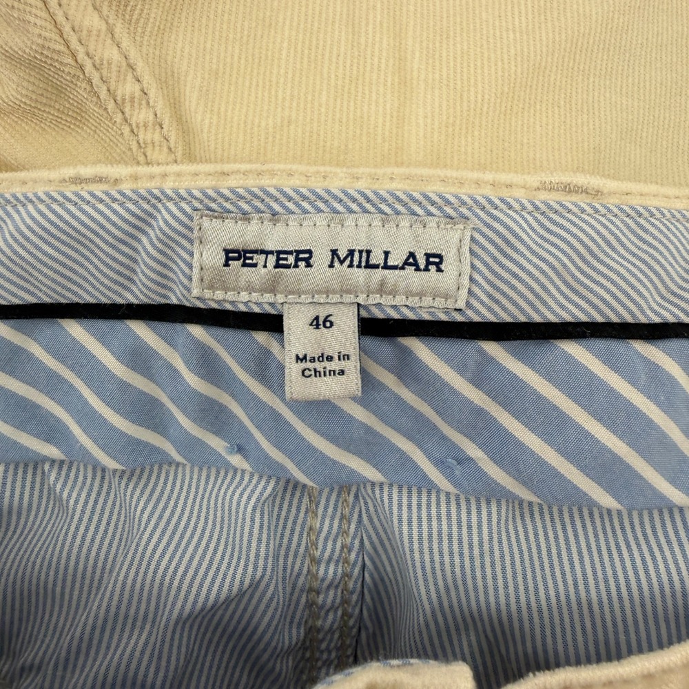 Peter Millar Mens 46 Corduroy Pants Cream Beige Five Pocket Fine Wale Casual - Picture 2 of 9